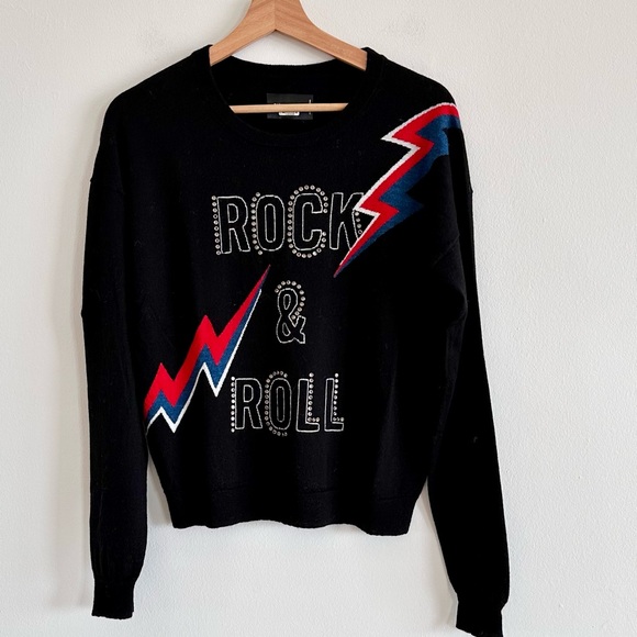 Zadig & Voltaire Kansas studded Rock and Roll lightning Merino Wool sweater - Picture 1 of 8